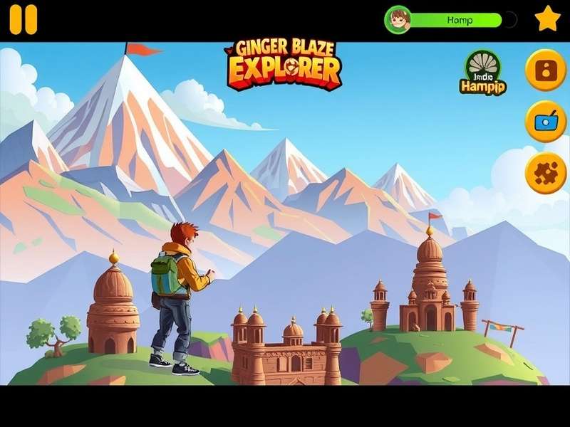 Ginger Blaze Explorer Gameplay Screenshot - Puzzle Solving in Hampi